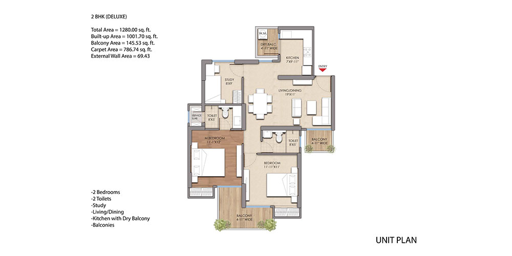 Prateek Grand Begonia · 2 BHK — Deluxe